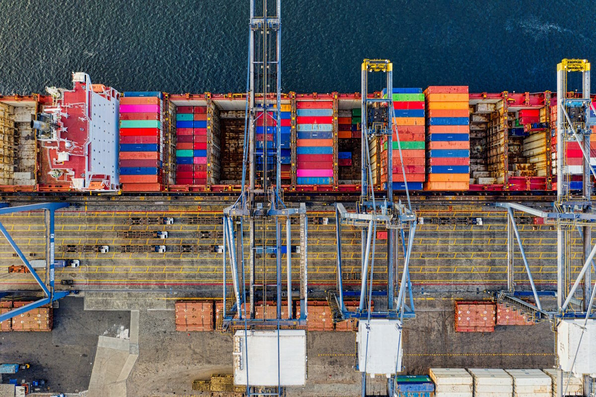 aerial view of port